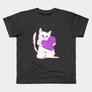 White cute cat (shiroo) pet Kids T-Shirt